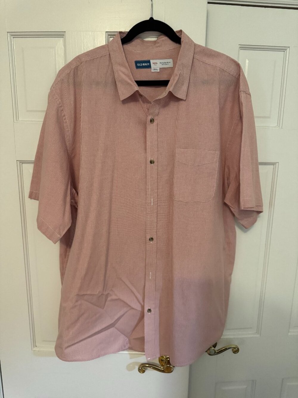 Old Navy Vintage Everyday Red Check Button Down Shirt Red 3XLT